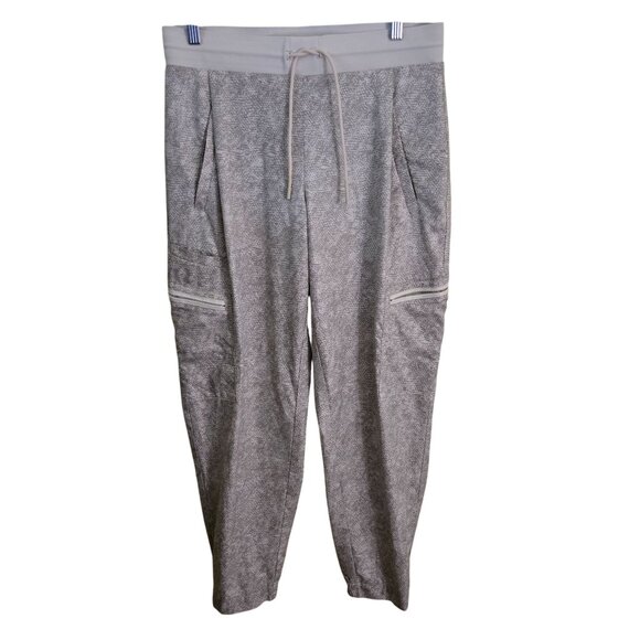 Athleta Venture Printed Jogger Pant Viper Gray Zip Pockets Size 8 - Picture 2 of 12